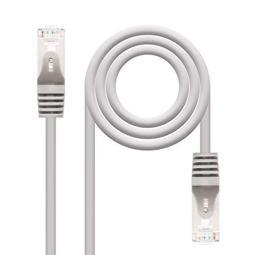 NANOCABLE 10.20.0810 - Cable de Red Ethernet RJ45 Cat.6 FTP AWG24, 100% Cobre, Gris, latiguillo de 10mts
