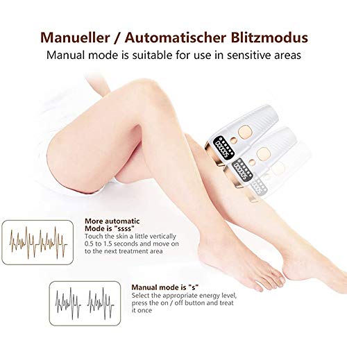 Nanssigy Depiladora IPL, sistema de depilación para mujeres y hombres, máquina de belleza, depilación indolora, cabezal láser de 500,000 flashes con gafas IPL y maquinilla de afeitar