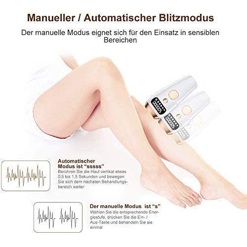 Nanssigy Depiladora IPL, sistema de depilación para mujeres y hombres, máquina de belleza, depilación indolora, cabezal láser de 500,000 flashes con gafas IPL y maquinilla de afeitar