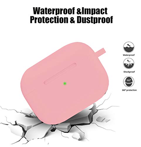 NANTING Funda para Airpods Pro Funda, Airpods Pro Accesorios 8 en 1 Kit, Funda de Silicona para Apple Airpod Gen3 con Anillo/Correa de Reloj Airpods Pro Holder/Llavero/Caja de Transporte (Rosa)