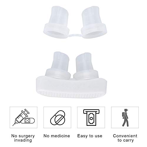 Nariz antirronquidos, Nuevo ronquidos con hemostasia, solución de sueño saludable para dilatadores nasales con ventilación nasal, dormir bien, ronquidos de sueño, hombres, mujeres, niños(White)