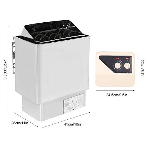 Naroote Estufa de Sauna, 9KW Calefacción de baño Control Externo Ducha Calentador de Estufa de Acero Inoxidable 220-380v