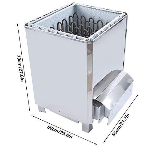 Naroote Estufa de Sauna, generador de Vapor trifásico Control Externo Acero Inoxidable Estufa de Sauna Calentador Equipo de Sala de Sauna 380V(18KW)