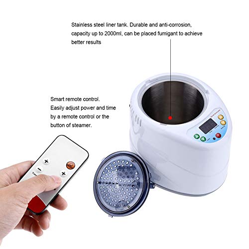 Naroote Sauna Steamer, 2L Sauna Steamer Portable Pot Machine Home Personal SPA Interior Terapia de Adelgazamiento Corporal(UE, 220V)