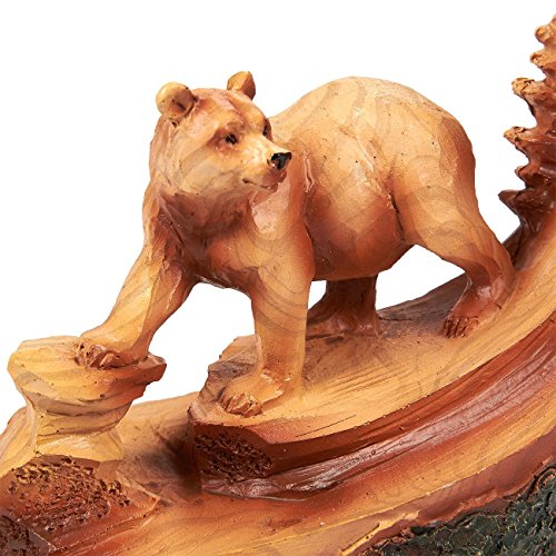 Native American Indian – Figura de guerrero indio nativo Decor, cara de polirresina y oso escultura de la India para la decoración de interiores, color marrón – 4,5 x 9 x 3 inches