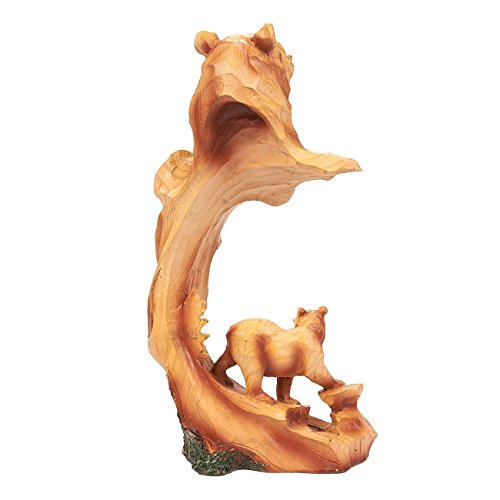 Native American Indian – Figura de guerrero indio nativo Decor, cara de polirresina y oso escultura de la India para la decoración de interiores, color marrón – 4,5 x 9 x 3 inches