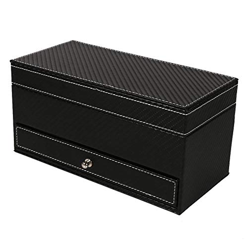 NATRUSS Caja de exhibición del contenedor del Organizador de la joyería Caja de Reloj de 1 Pieza, Caja de Reloj, aretes caseros, joyería de Regalo para Amigos(Black)
