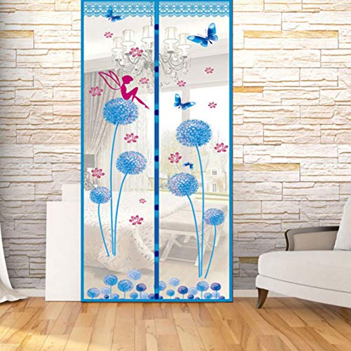 NAttnJf Diente de león de Verano Elf Ventana Magnética Puerta Hogar Sala de Estar Mosquitera Mosquito Mesh Net Cortina Purple S