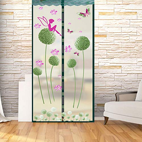 NAttnJf Diente de león de Verano Elf Ventana Magnética Puerta Hogar Sala de Estar Mosquitera Mosquito Mesh Net Cortina Purple S
