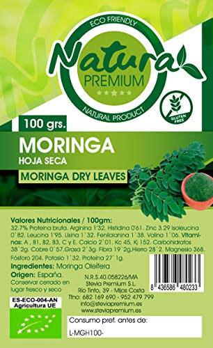 Natura Premium Moringa - Hoja Seca, 100g, Pack de 1