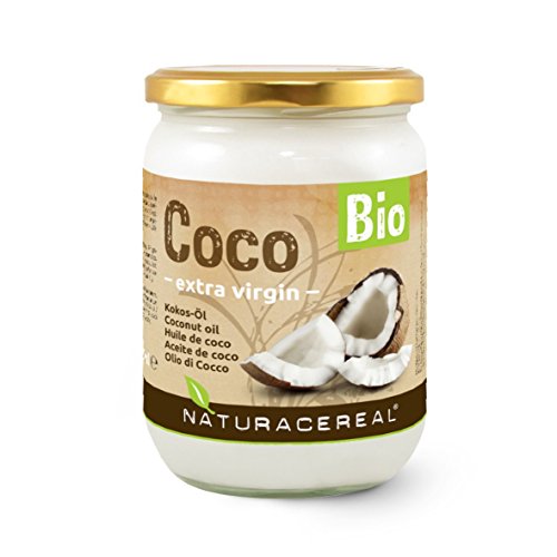 NATURACEREAL Aceite de Coco orgánico, puro y virgen PREMIUM 500ml | SABOR suave a coco | AROMA fresco y relajante | Cabello MÁS SUAVE Y MALEABLE |