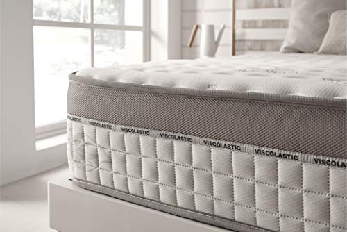 Naturalex | Extra Visco | Colchón 150x190 Cm Modelo Premium con Doble Cara Viscoelástico | Tejidos Multicapas AirFresh | Soporte y Comodidad 7 Zonas de Confort Diferenciadas | Reversible