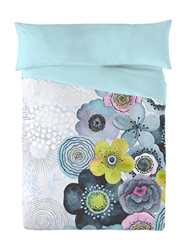 Naturals Bonjour Funda Nórdica, Algodón, Azul, 220x220 cm