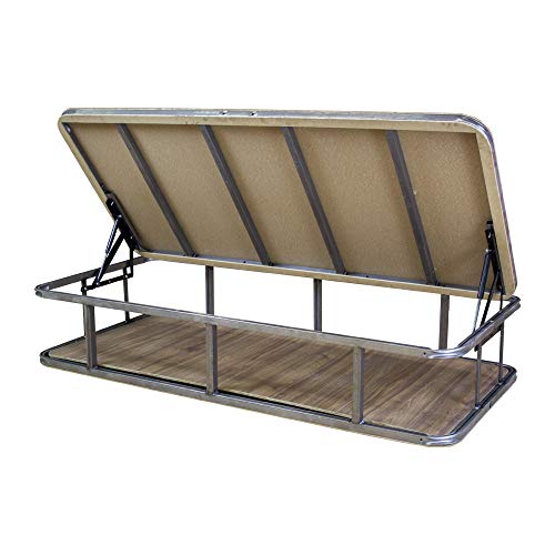 Naturconfort Canapé Abatible Tapizado Apertural Lateral Tapa 3D Blanca Low Cost Blanco 90x190cm Envio y Montaje Gratis