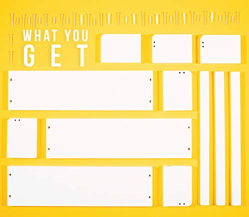 NATURE SUPPLIES - Juego de 3 estantes de pared de madera maciza blanca - cuarto de bebé - Ideal para libros y juguetes