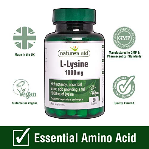 Natures Aid 1000mg L Lysine Tablets - Pack of 60 Tablets