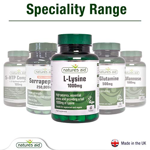 Natures Aid 1000mg L Lysine Tablets - Pack of 60 Tablets