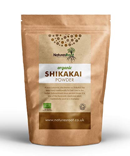 Natures Root Organic Shikakai Powder - Acacia Concinna - Limpiador de cabello 100% orgánico y sin químicos