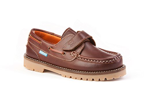 Nauticos para Niños Pull Todo Piel Piso Grueso mod.804. Calzado infantil Made in Spain, Garantia de Calidad. (37, Cuero)