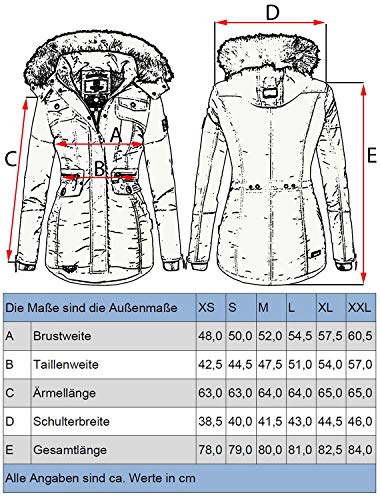 Navahoo Schätzchen Chaqueta Guateada de Invierno para Mujer con Capucha de Pelo sintético Verde M