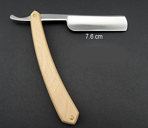 Navaja Barbera de Afeitar con Hoja de Acero al CARBONO y Mango de Madera 4689