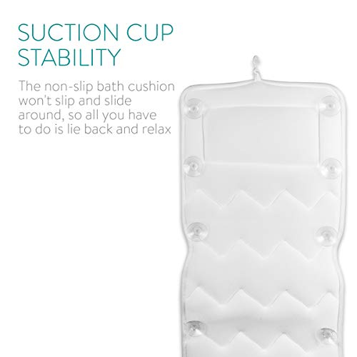 Navaris Alfombra bañera para Todo el Cuerpo Antideslizante - Alfombrilla ergonómica Acolchada con reposacabezas y ventosas - 125 x 42CM