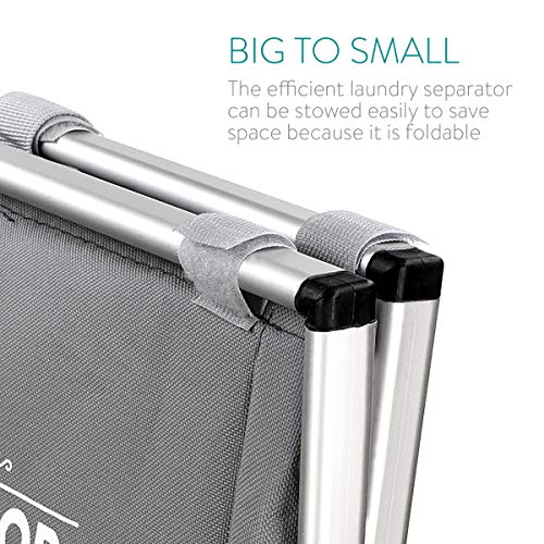 Navaris Cesta para Ropa Sucia de 3 Compartimentos - Organizador de Colada 65x38x55cm - cesto de lavandería para Ropa de Color Oscura Clara - en Gris