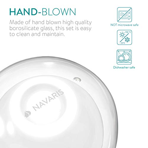 Navaris Set de 4 Vasos de Doble Cristal - Taza de 450ml de Doble Pared Resistente al Calor - para café te Helado Bebidas Calientes frías o postres