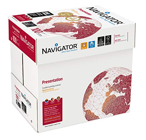 NAVIGATOR Presentation - Papel multifunción, 5 paquetes de 2500 hojas (A4, 100 g/m2), color blanco