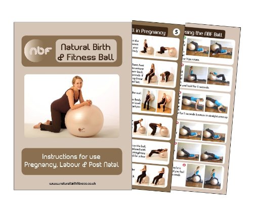 NBF Pelota de Gymnasia de 75cm, Balón de Ejercicio, Pelota de Nacimiento, Incluye Bomba e Instrucciones para el Embarazo, el Ejercicio y el Parto