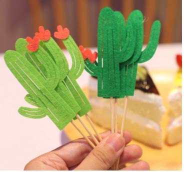 Ndier Cactus Cake Topper Set de 24 Cupcake Toppers para Hawaii Boda y cumpleaños Tema Party DIY decoración