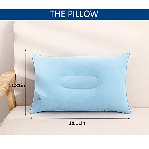 ndier cojín hinchable de viaje, juego de 2 pcs Almohadas de Acampada Ligero y Portátil para actividad al abierto, gris y azul