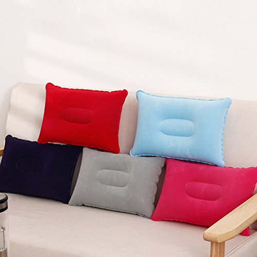 ndier cojín hinchable de viaje, juego de 2 pcs Almohadas de Acampada Ligero y Portátil para actividad al abierto, morado oscuro y rojo rosa