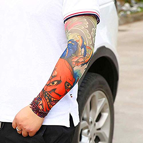 Ndier Manguitos temporales para Tatuajes sin Mangas elástico para Hombre (6 Paquetes)