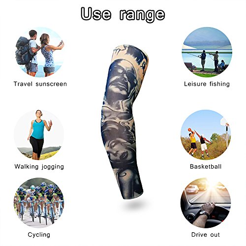 Ndier Manguitos temporales para Tatuajes sin Mangas elástico para Hombre (6 Paquetes)