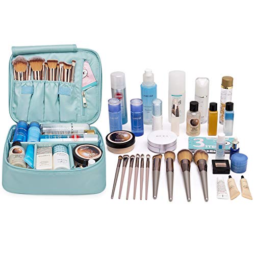 Neceser de maquillaje de viaje, bolsa de aseo grande, organizador para mujeres y niñas, azul celeste (Azul) - NW5023