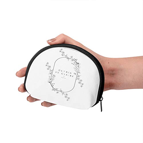 Negro Dibujado a Mano florística Femenina Marca Mujeres niñas Shell cosmético Maquillaje Bolsa de Almacenamiento al Aire Libre Compras Monedero Organizador de Cartera