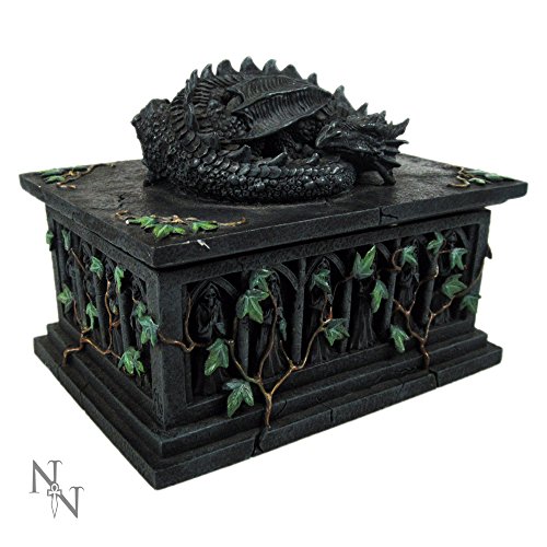 Nemesis Now Dragon Tarot Box Negro, resina, 18 cm