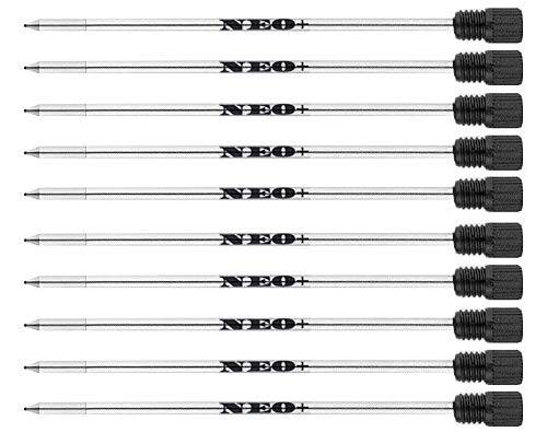 NEO+ Recambio compatible para bolígrafo de cristal con cristales de Swarovski, tinta 10 x Negro
