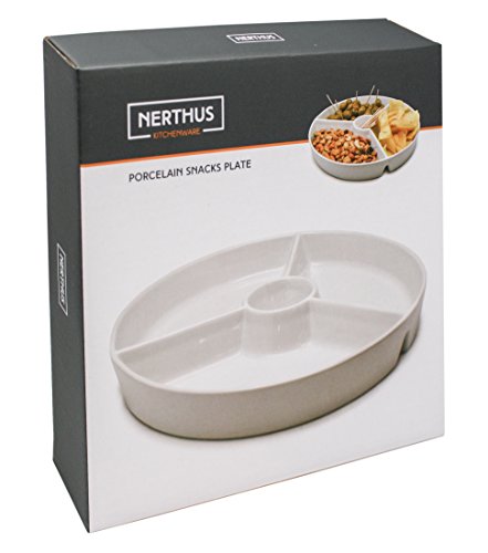 NERTHUS FIH 333 - Plato de snacks de Porcelana para servir, plato de Aperetivos