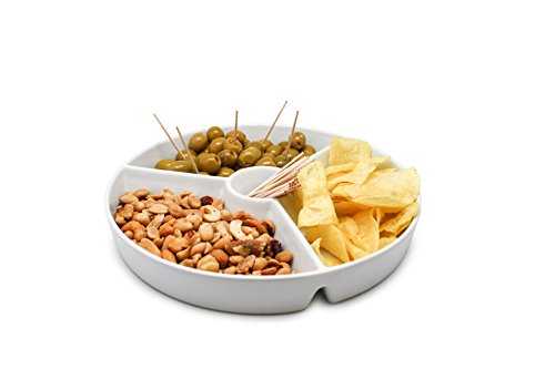 NERTHUS FIH 333 - Plato de snacks de Porcelana para servir, plato de Aperetivos
