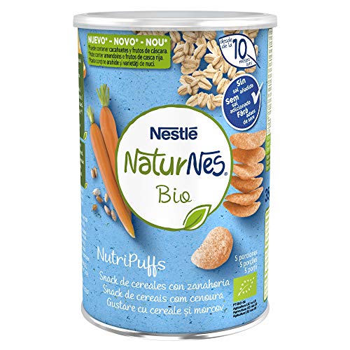 Nestlé Naturnes Bio Nutri Puffs Snack De Cereales Con Zanahoria, A Partir De 10 Meses  - Pack de 5 envases x 35g