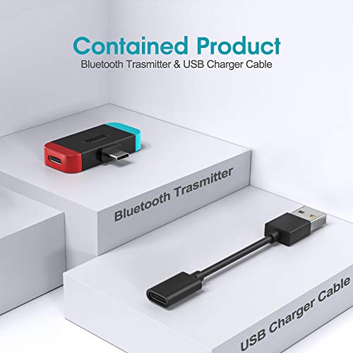 NetDot Adaptador Bluetooth con Conector USB-C para Nintendo Switch / Switch Lite,Compatible Sony,Bose,PC y Auriculares Bluetooth