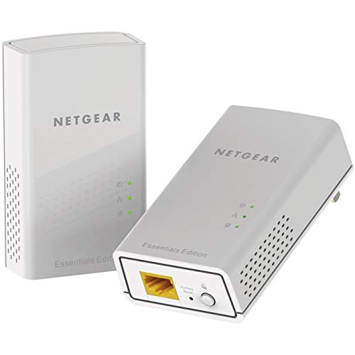 Netgear PL1000-100PES - Kit de adaptadores PLC Powerline Gigabit (1 Puerto Ethernet Gigabit, AC 1000 Mbps), Blanco