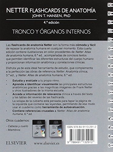 Netter. Flashcards de anatomía. Tronco y órganos internos - 4ª edición