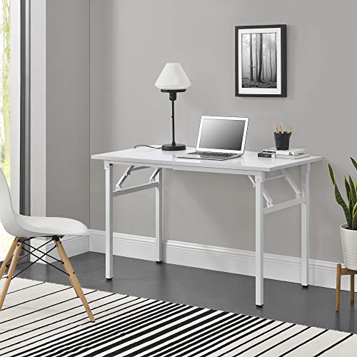 Neu.Haus Mesa extraíble de diseño 120 x 60 cm Altura Ajustable 75-76,4 cm Ahorra Espacio Plegable Mesa pequeña Blanca con Patas Blancas