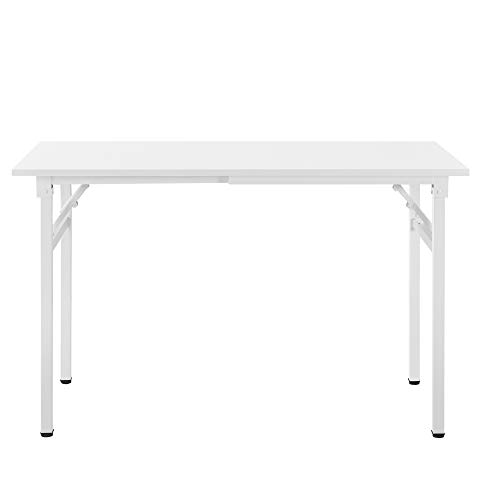 Neu.Haus Mesa extraíble de diseño 120 x 60 cm Altura Ajustable 75-76,4 cm Ahorra Espacio Plegable Mesa pequeña Blanca con Patas Blancas