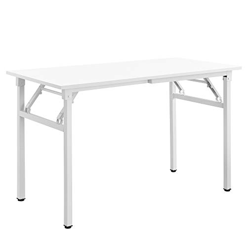 Neu.Haus Mesa extraíble de diseño 120 x 60 cm Altura Ajustable 75-76,4 cm Ahorra Espacio Plegable Mesa pequeña Blanca con Patas Blancas