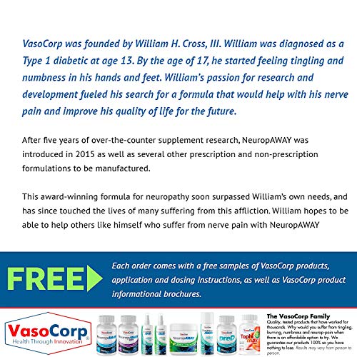 NeuropAWAY fórmula de apoyo del nervio - alivio neuropatía dolor, ardor en los pies, hormigueo, entumecimiento, dolor en las piernas (60 Cápsulas - día)