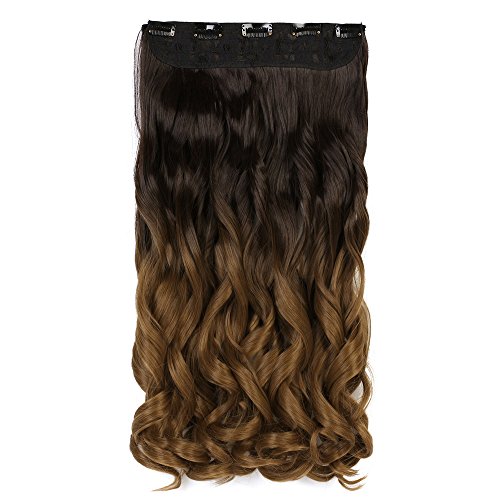 Neverland Beauty & Health 6#/27# - Extensiones de clip de pelo ondulado, 60 cm de largo, mechas ombré (teñido por inmersión)